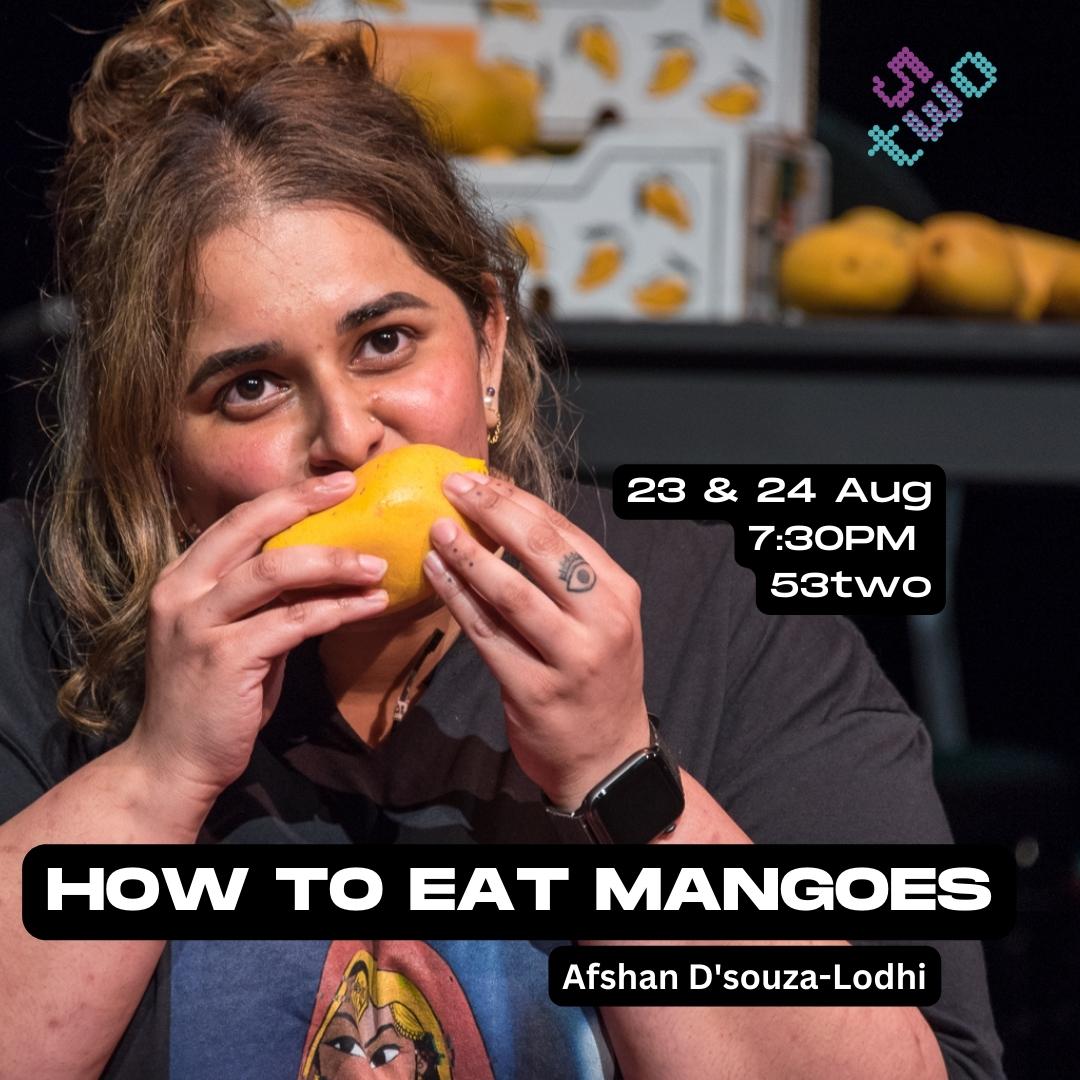 @afshandl Presents 'How To Eat Mangoes' a performative, interactive lecture.  This sensual piece takes the audience through the intricacies of the mango and unearths the hidden sexual core that sits in the centre of our beings. Treat yourself to tix: bisexualbaddies.eventbrite.co.uk