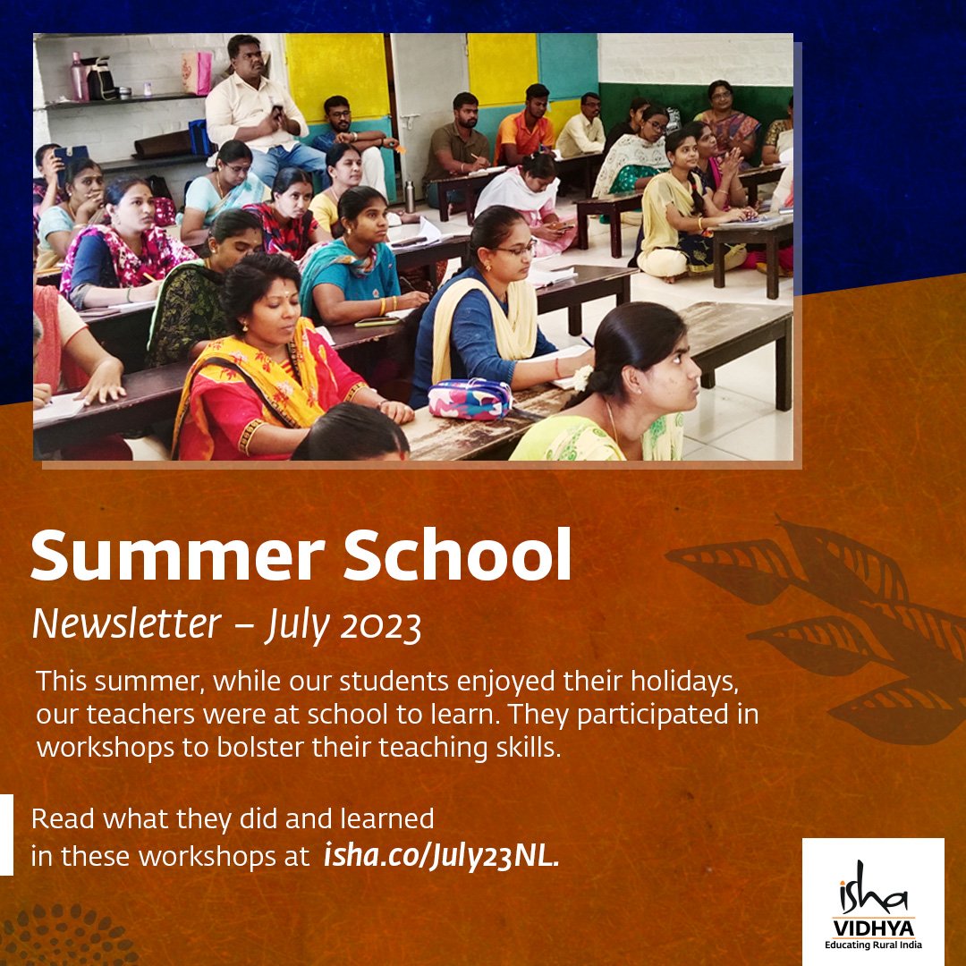 ishavidhya's tweet photo. Read about our teachers’ summer training sessions and their responses to the unique collaborative programs at https://t.co/Nv9AYWGmtr 
#Newsletter #IshaVidhya #RuralEducation https://t.co/XKyR8ZgYUY