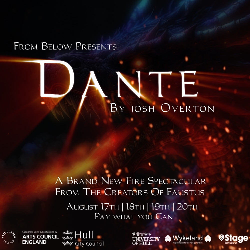 From the team that brought you last year’s sell out show Faustus, award winning writer/choreographer duo Josh Overton and Ed Grimoldby are back with their new show Dante @stageatthedock 🔥🔥🔥 Tickets are pay what you can loom.ly/0IxfbHs #MustBeHull