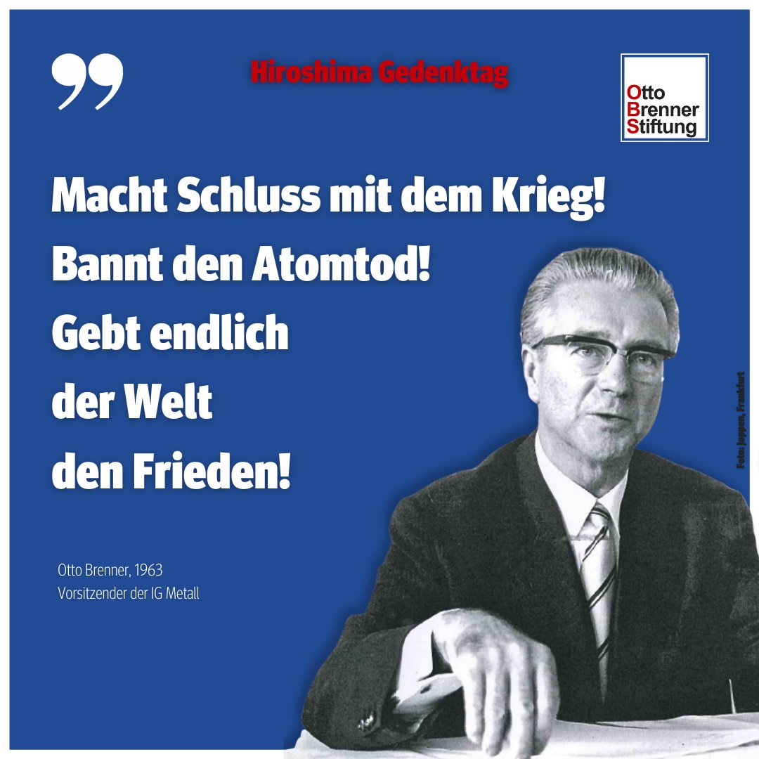 OBSFrankfurt's tweet photo. Der #Atombombenabwurf auf #Hiroshima jährt sich heute zum 78. Mal.
100.000 Menschen starben damals direkt. Bis heute beeinflussen die Folgen die Menschen in der Region.
Wir gedenken heute der Opfer und hoffen, die Welt hat daraus gelernt!☮️🕊️
#Atomtod #Frieden #AtomareGefahr https://t.co/uTNtLPwL83