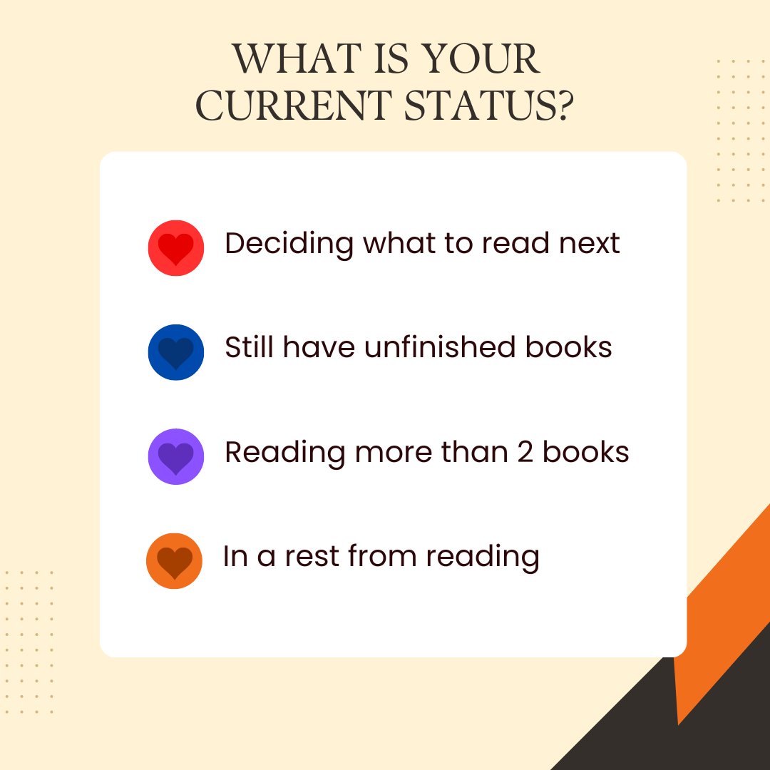 StaryGlobal's tweet photo. Hey there! 😉 What is your current status? Comment down below ⬇️  
  
#stary #dreame #innovel #yugto #suenovela #reading #writing #bookworm #creative #books #alpha #werewolf #ceo #boss https://t.co/XTsnEMhhA4
