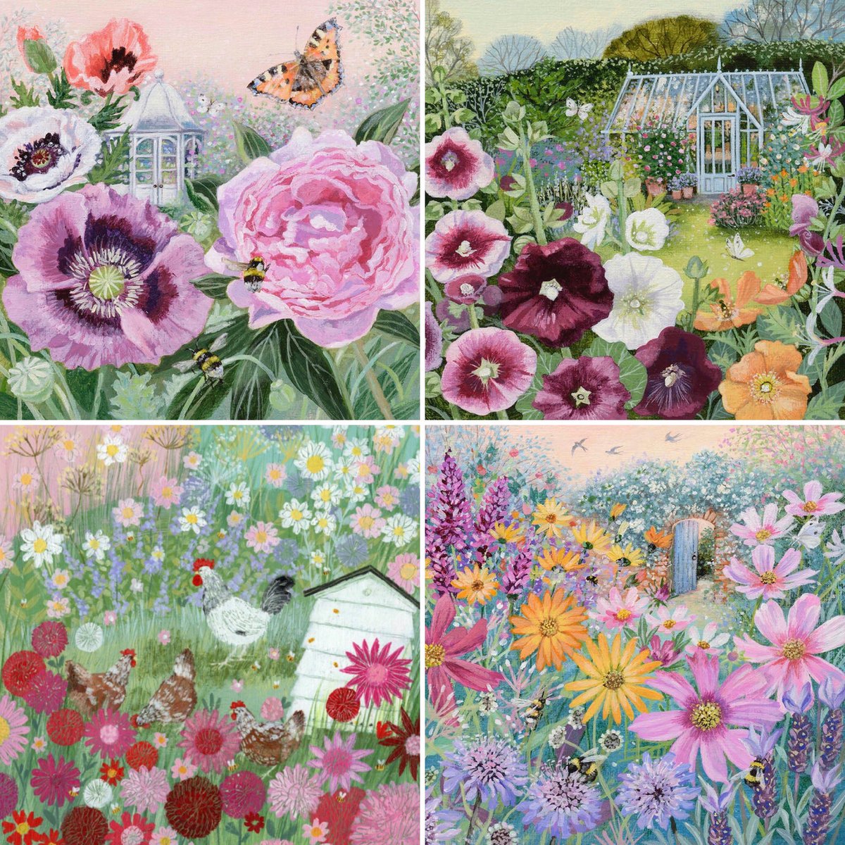 “Summer’s lease hath all too short a date.” Sonnet 18 
#ShakespeareSunday
#FolkloreSunday
#BookChatWeekly 

#Art: The beautiful summer gardens of Lucy Grossmith