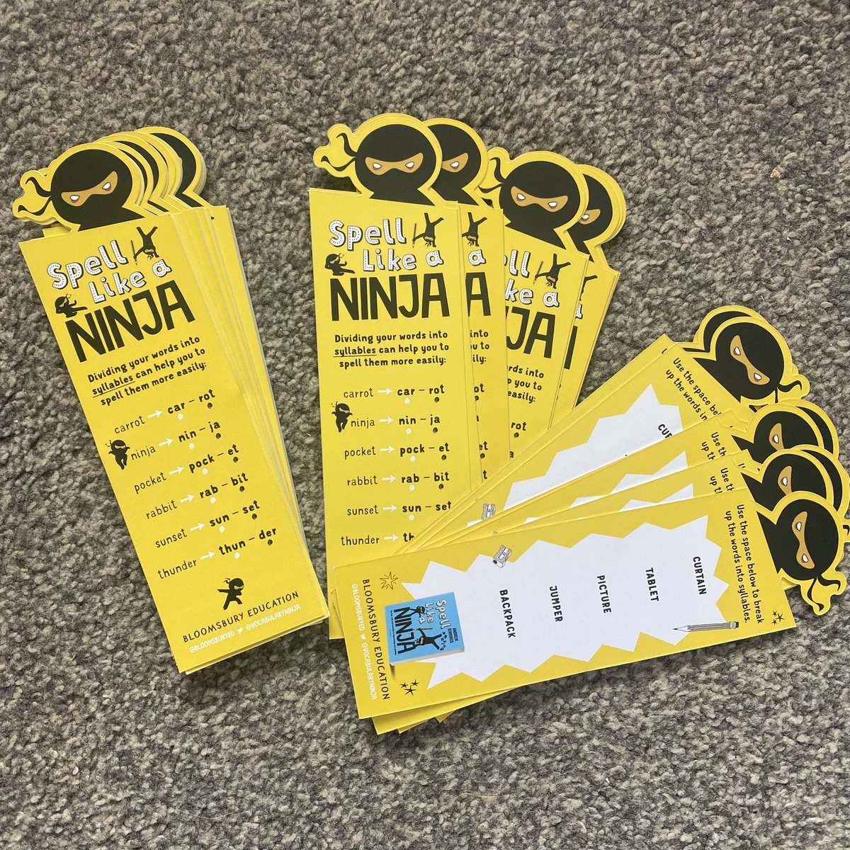 🔥🎉 Sunday Giveaway 🎉🔥
30 Spell Like a Ninja 🥷 bookmarks!  To Enter: TAG 🏷️ a teacher and Retweet ♻️ the post! 
🗓️ Winner announced Monday morning. 
#spell #books #learn #giveaway