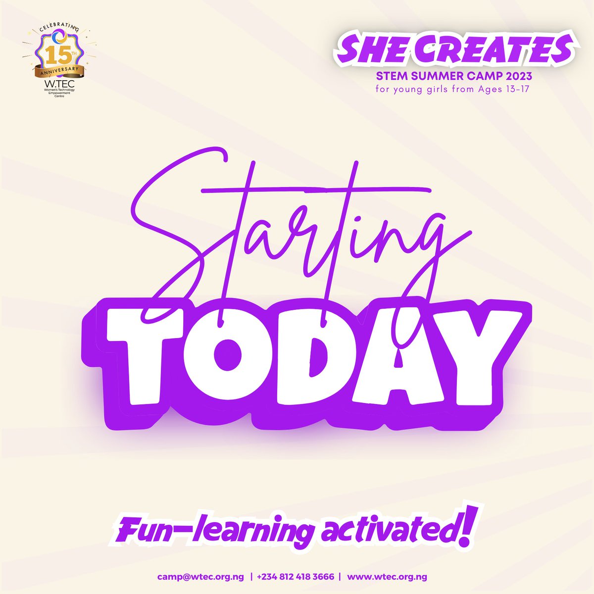 wteconline's tweet photo. The W.TEC She Creates STEM Camp for Young Girls officially starts todayππ
And yes!!!
We are so excited to welcome young girls who are just as passionate about STEM to our 2 weeks camp!
#SheCreates #SummerSTEMCamp #GirlsInSTEM #FutureInnovators #EngineeringForGirls https://t.co/IK7kU3FbYC