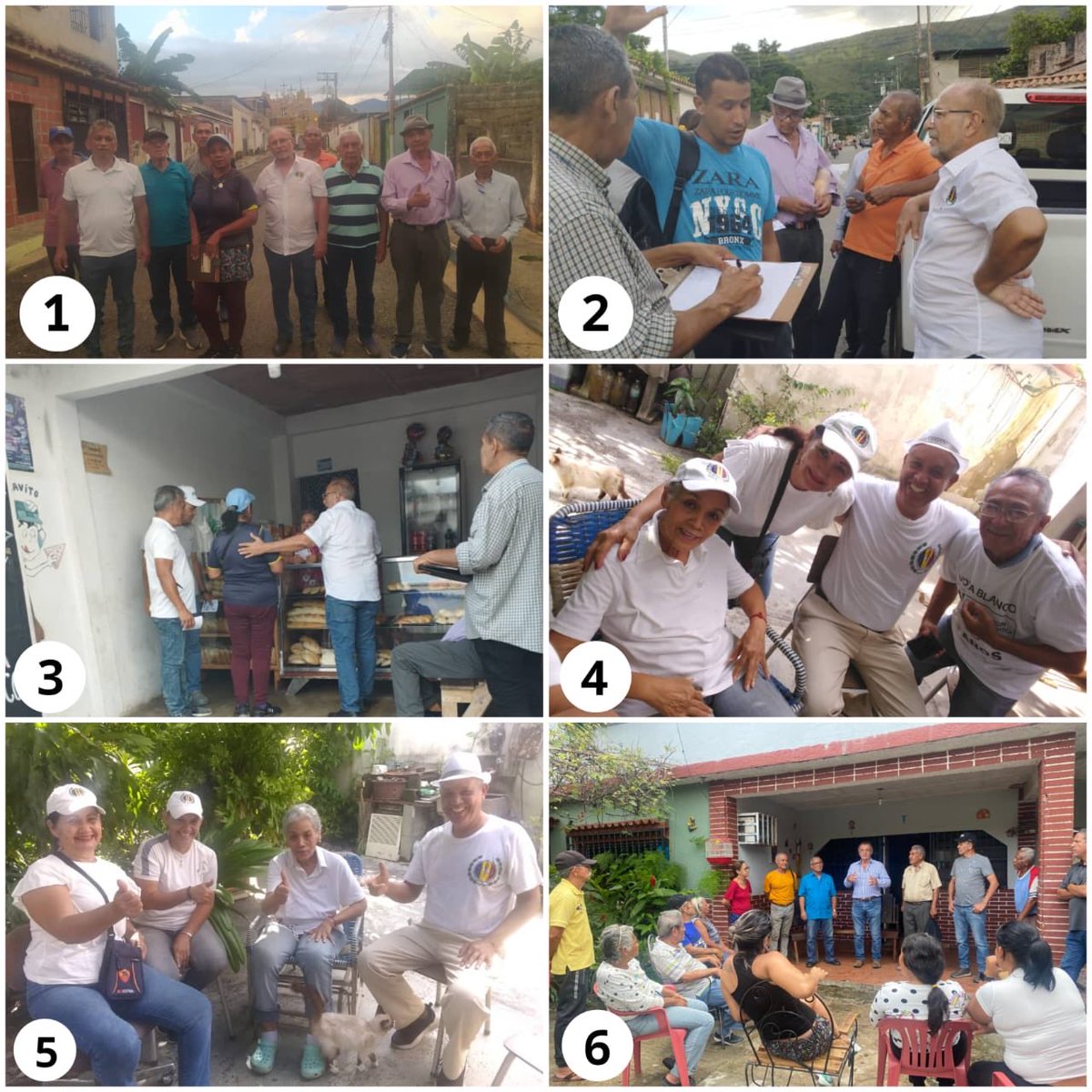 A.D.CES Carabobo.
MICROACTIVISMO EXPANDIDO.Sa 05/08. Instalación de Bases Logísticas y visita casa x casa en: 1,2,3.- Barrio Oeste de Naguanagua; 4,5.-CV Bartolome de las Casas, sector El Perrote, Guacara: 6.-CV en Las Brizas de Miguel Peña. Vamos con Bernabé.