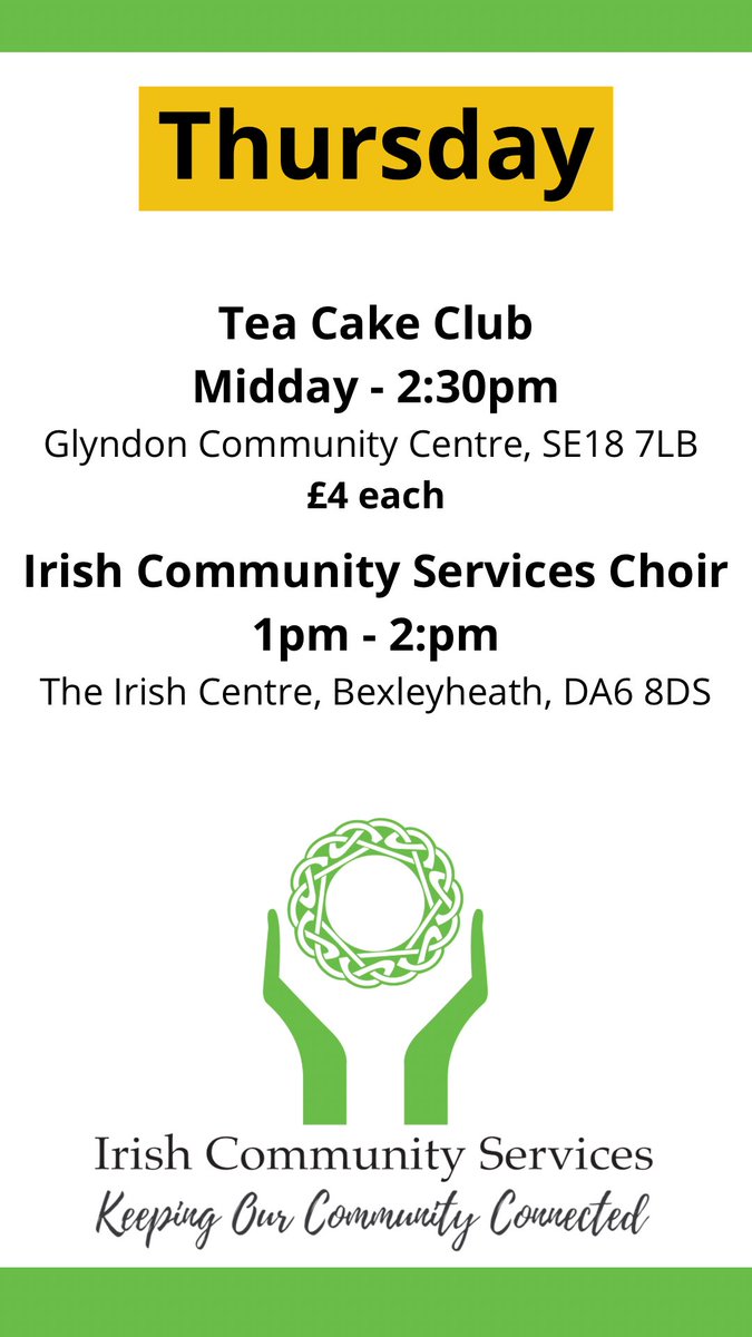 IrishCommServ's tweet photo. Join us for our weekly socials! 💚

#weeklysocials #community #irishcommunityservices #socialise https://t.co/vT74xSZHEP