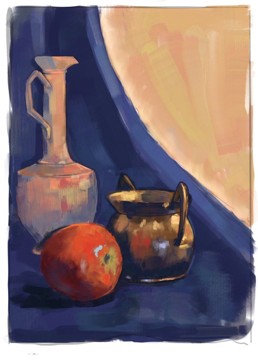 I continue to study digital painting, I'll leave it here. The course of traditional painting starts on August 10, I'm looking forward to it. canvases, cardboard and acrylic were waiting in the drawer😍🖌🖌