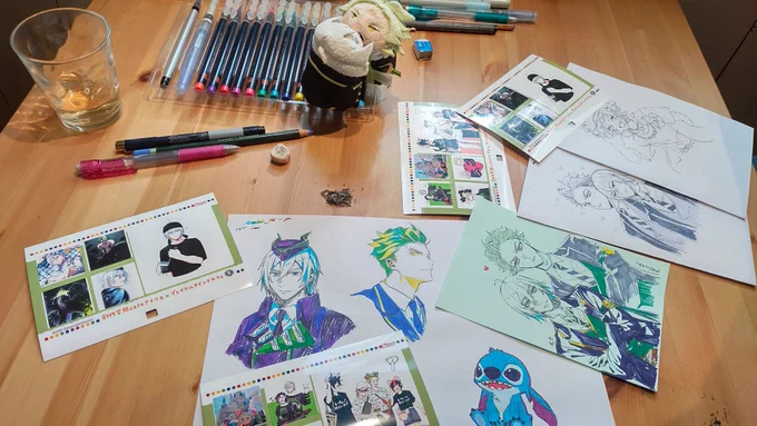 ますあきさんとお絵描き会してきました!!✨🎨✨
アナログで描いたのちょ〜久しぶりでペン入れの緊張ヤバでった✋💦合作シセ最高にかわいいン💖ありがとうございます額縁に入れて飾ります🤍💚

ほんとにうちのシセぬいちゃん忘れたの悔じい😭 