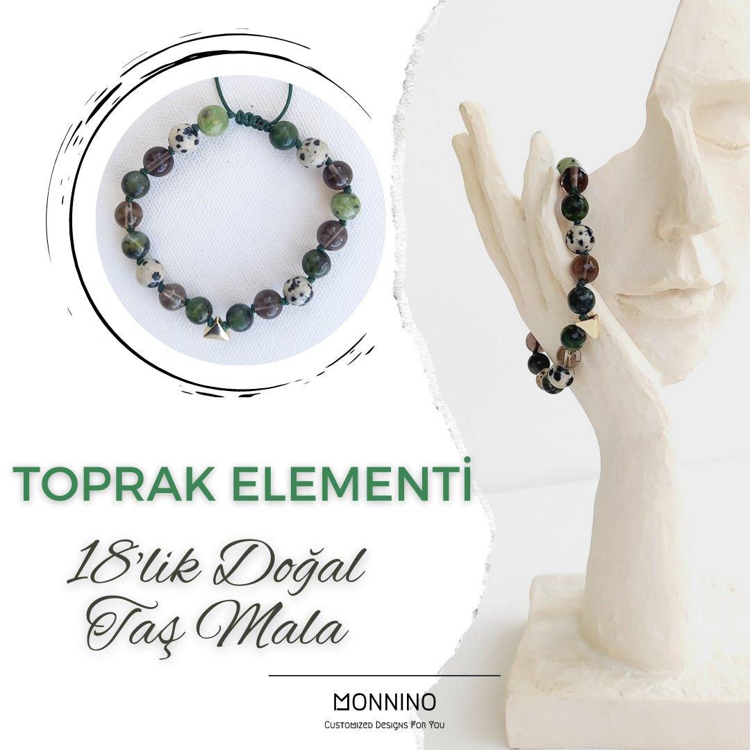 monninostore's tweet photo. 18'lik Mala | Toprak Elementi ☄️

Toprak elementi, ♉️ #Boğa, ♍️ #Başak ve ♑️ #Oğlak burcunu yönetir.

18'lik Mala Tasarımımız, toprak elementini dengeleyen #DumanlıKuvars, #BıldırcınJasper, ve #Yeşim doğal taşları ile tasarlanmıştır.

#Monnino #CustomizedDesignsForYou https://t.co/cfjtxZkfzk