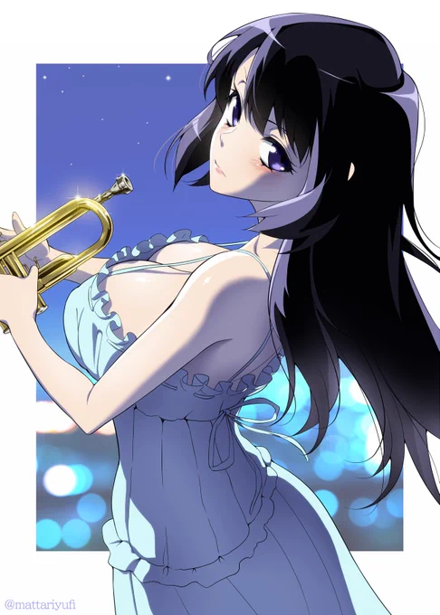 響け!ユーフォニアム映画公開と三期決定という事で過去絵をば! 映画観に行ったら誰か描きたいな!  #響けユーフォニアム