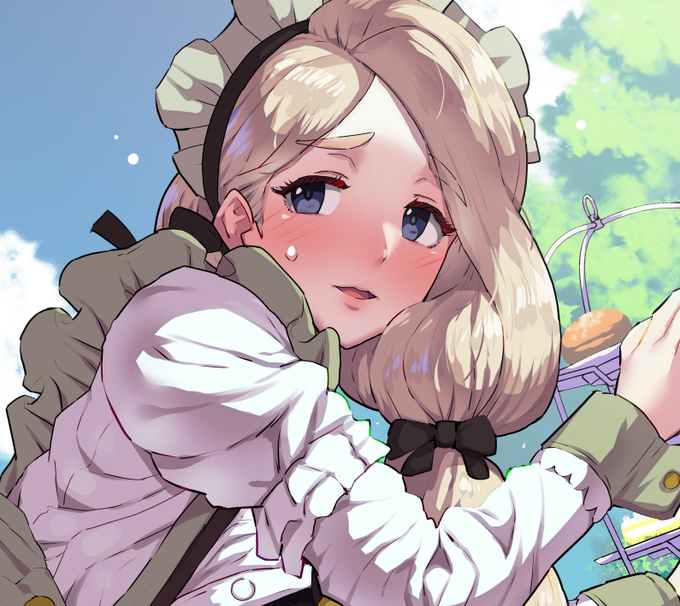 お茶会でご招待のお客さまからグイグイせまられちゃう感じの、マルトリッツのおじょうさま絵完成。渋R-18とニジエにうpりましたので最寄りのSNSでどうぞ。 