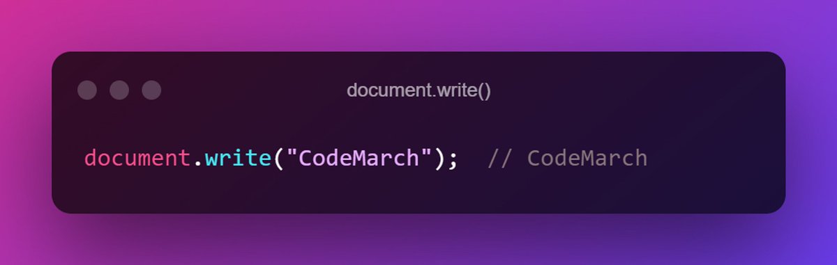 JavaScript console.log() and document.write() Thread🧵 - Thread from ...