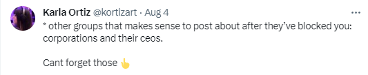Translation:  God, why cant my critics just SHUT UP! I want to be written about but only praise me! 
And BTW, I totally have an exception list of people I can criticize after they BLOCKED ME, cuz I set the rules, ya know.
Activism sucks, man. Where are my soirees and book deals?