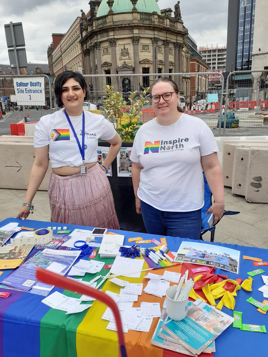 Just joined Amber and Sophia at our stall @LeedsPride #inclusion #Leeds @commlinksnorth @Foundation___ @InspireNorthUK @LeedsMind