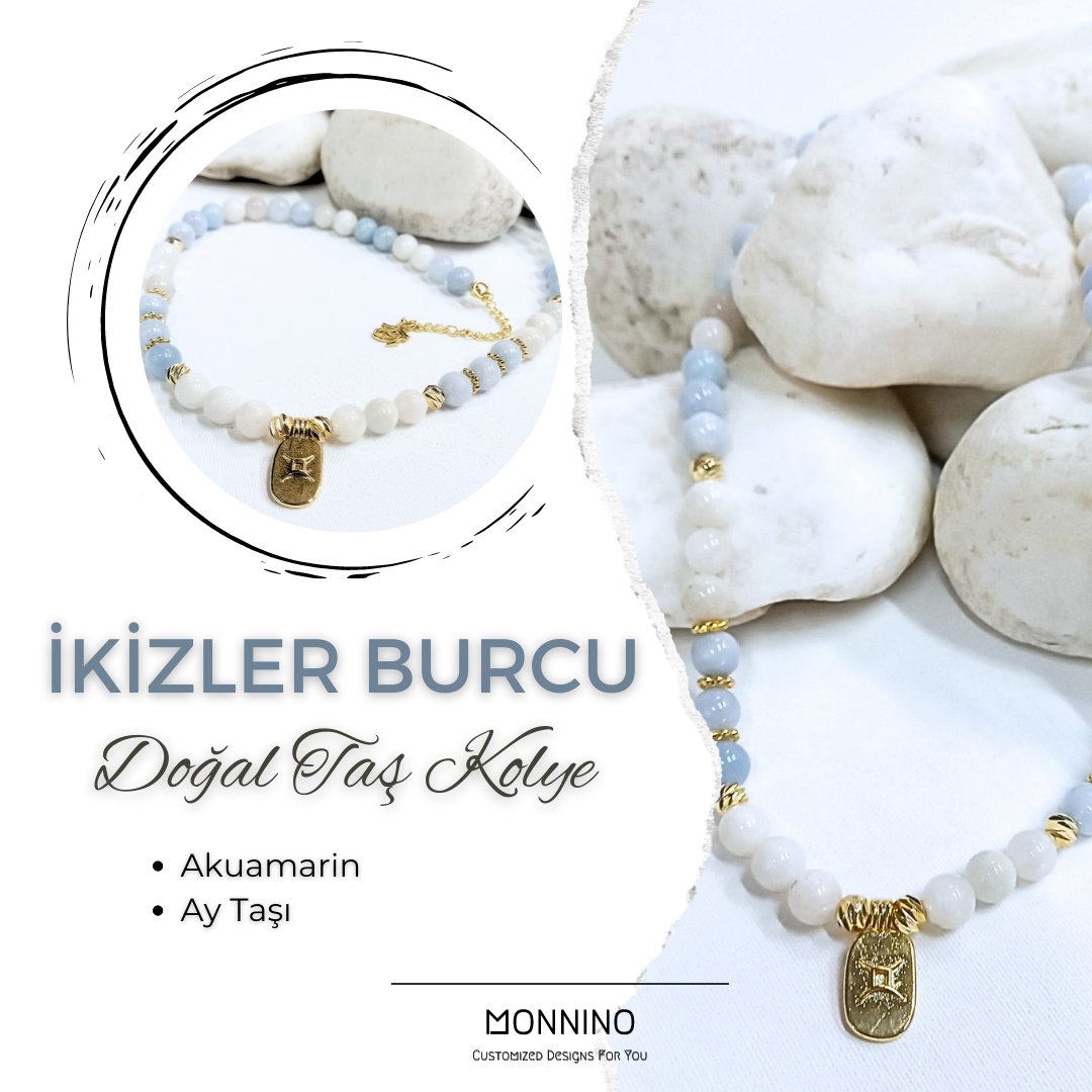 monninostore's tweet photo. ♊️ İkizler Burcu Doğal Taş Tasarım Kolye

♡ #İkizler burcunun doğal taşlarından olan #Akuamarin ve #AyTaşı doğal taşları ile tasarlanmıştır.

#Monnino #CustomizedDesignsForYou https://t.co/JP4DWTuO5V