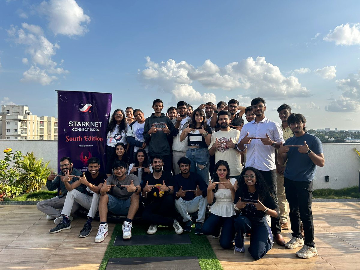 PhoenixGuildHQ's tweet photo. Just wrapped up the #StarknetConnect Bangalore edition - 2, packed with enlightening sessions on Cairo and Kakarot! 🌟
Absolutely impressed by the remarkable audience and their enthusiasm!
#StarknetConnect #CairoAndKakarot
@StarkNetIndia @StarknetIndEco https://t.co/OMPe5lazxq
