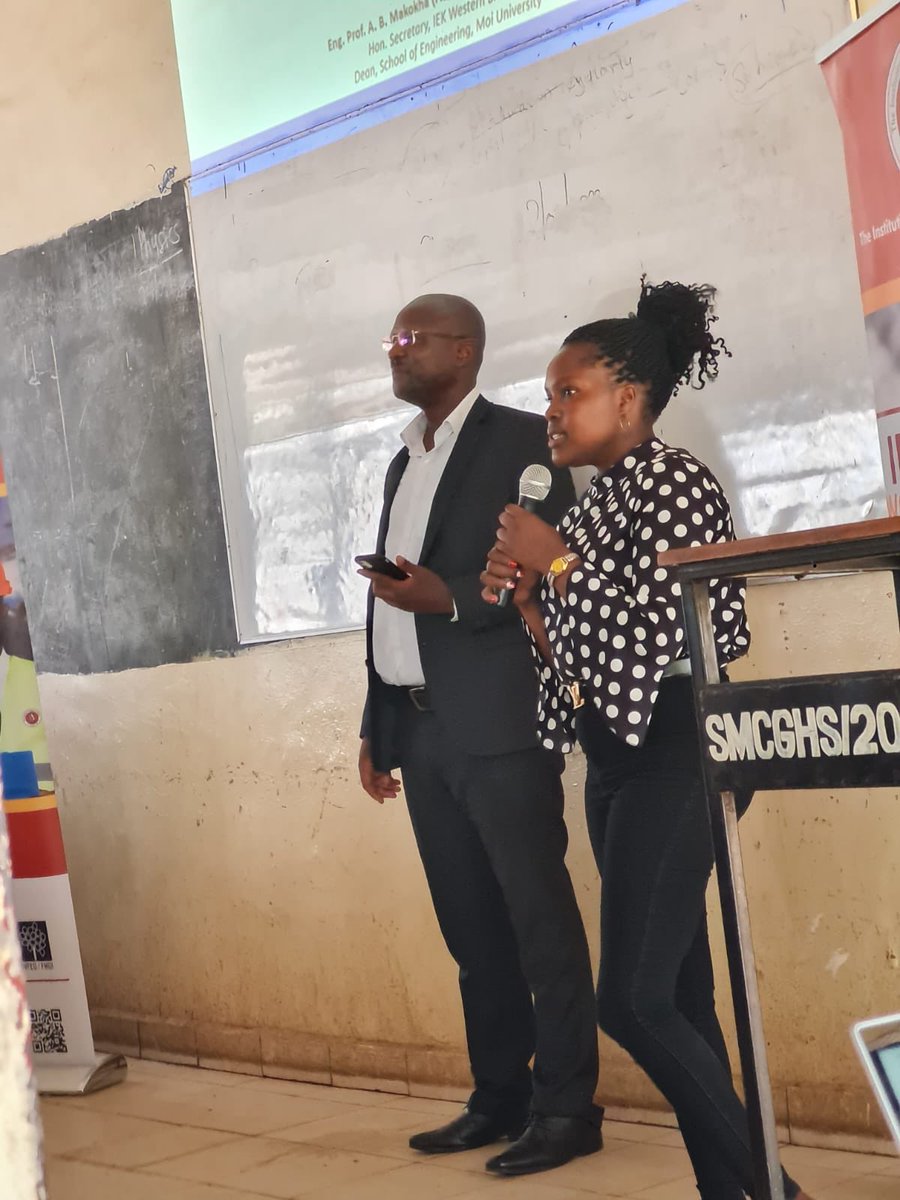 Mercy Chebet, MMUST Civil Engineering student sharing her experience with students.