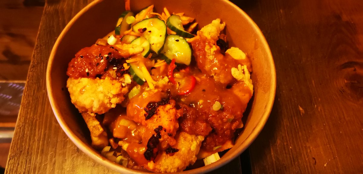 bottlestockport's tweet photo. Guess who's back, back again. Yes #heatonmoor, it's your friendly neighbourhood dumpling slinger @NasiLemak_MCR. You need some of this on a sad Sunday to put a smile on your face. Now with Volcanic Vimto hot sauce option. https://t.co/lWEKbElQuo