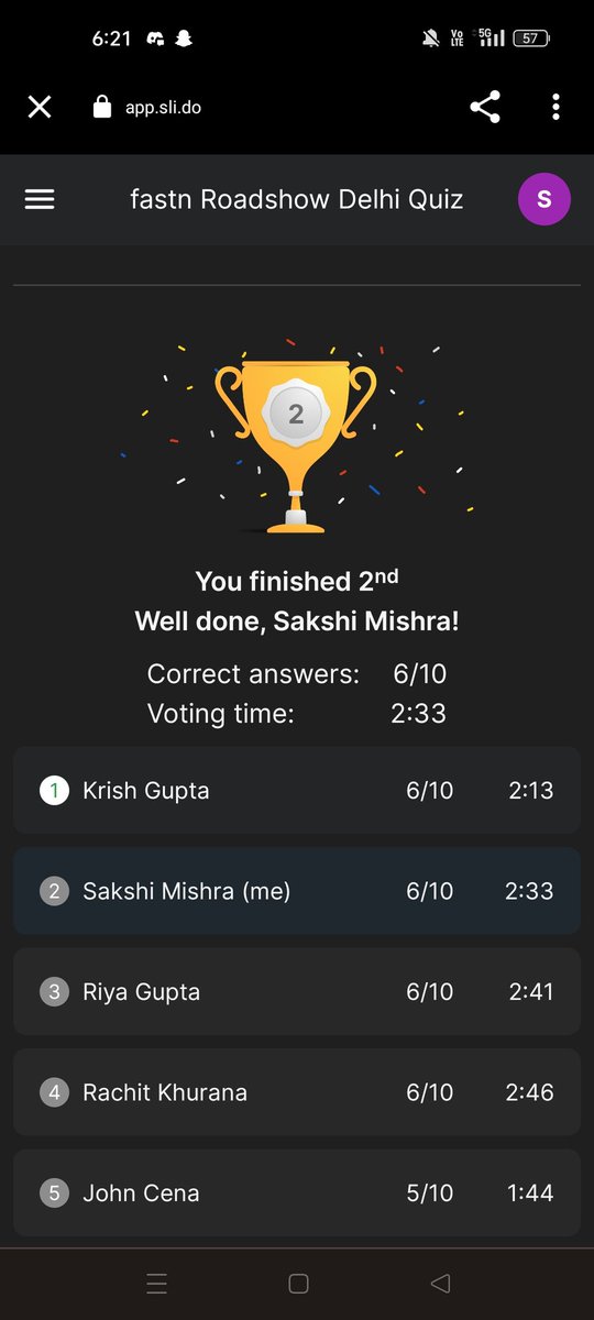 sakshimiishra's tweet photo. Fastn Roadshow delhi has been phenomenal ๐ฉโฅ๏ธ
Loved the session. Also, I finished at 2nd position in quiz โ๏ธ
@fastn_stack @AM_igdtuw @ayushsoni1010 @GinniPahwa
#fastn #fastnroadshowDelhi #fastncurious https://t.co/hdGZ70O8N0