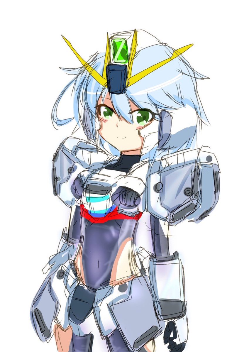 「#画力ビフォーアフター 16年前に最初に描いたMS少女と現在のMS少女」|遠音アズナのイラスト