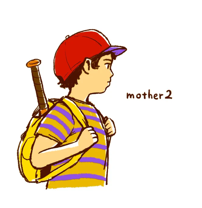ふとネスさんを描きたくなったので。  #MOTHER2
