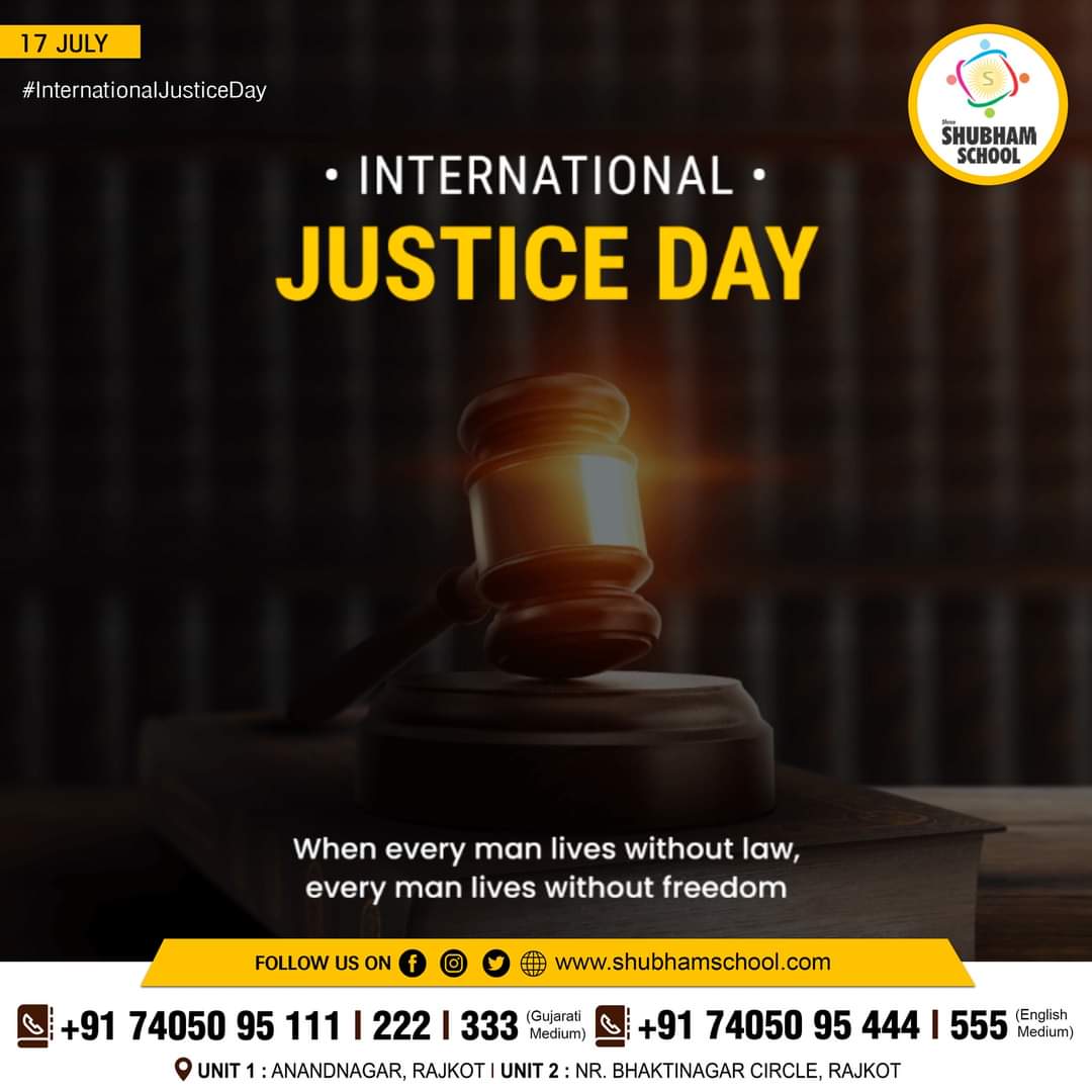 Happy International Justice Day !! ⚖️

When every man lives without law, every man lives without freedom
.
.
.

#InternationalJusticeDay #WorldDayForInternationalJustice #JusticeMatters #MoreJustWorld #GlobalJustice #JusticeHasNoBorders #justice #crime #court #Constitution