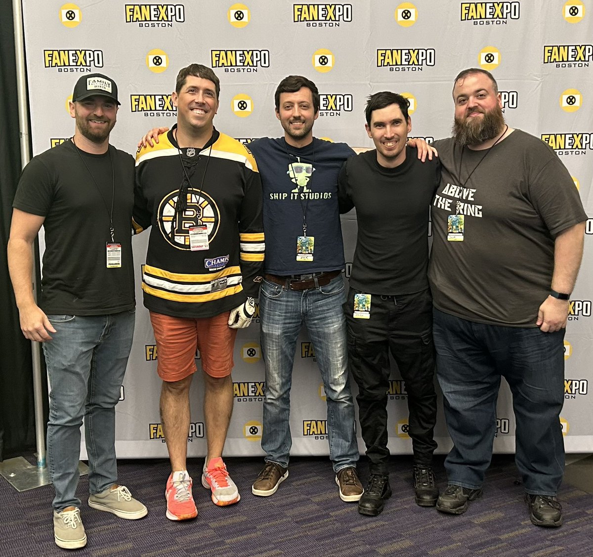 Great weekend in Boston with this crew. Huge shout-out to <a href="/DraftySports/">Drafty Draft Rooms</a> for helping us out with a custom draft board for our Movie Drafts Panel. #FANEXPOBoston
