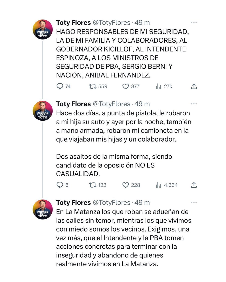 horaciorlarreta's tweet photo. No nos van a parar. El cambio en Argentina está en marcha, pese a los aprietes y los mensajes mafiosos. Vamos a seguir adelante porque el cambio es imparable. Todo mi apoyo a @TotyFlores, @gabrielaneme y a todos los argentinos que quieren vivir en un país mejor. https://t.co/Hcf5D7TXlD