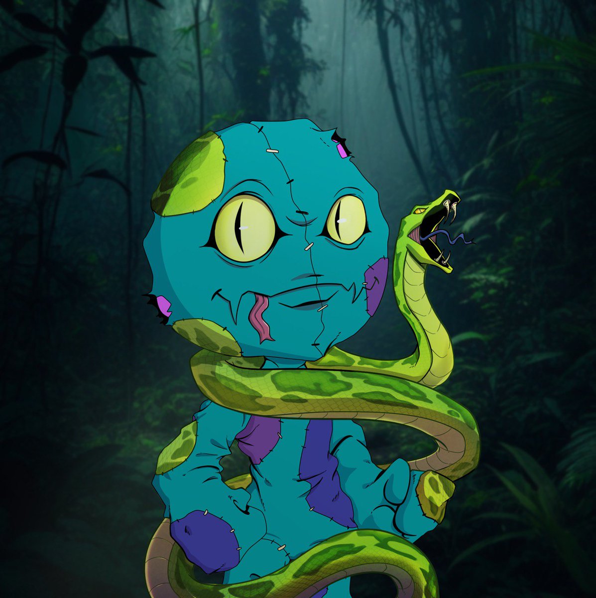 🐍 The snake plays a significant role in Voodoo culture, a symbol of continuity, renewal, and transformation 🔄. A powerful emblem of resistance and resilience rooted in #African heritage. 💪🏿

One of the stars in #Voodoo CNFT Collection. Join us!