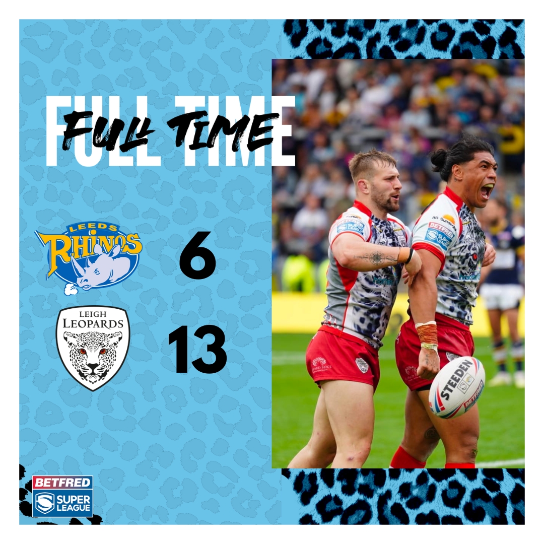 LeighLeopardsRL's tweet photo. 80 | FULL TIME at Headingley. Another win on the road for The Leopards

Rhinos 6-13 Leopards

#betheroar #leythers https://t.co/eIlJ21efMP