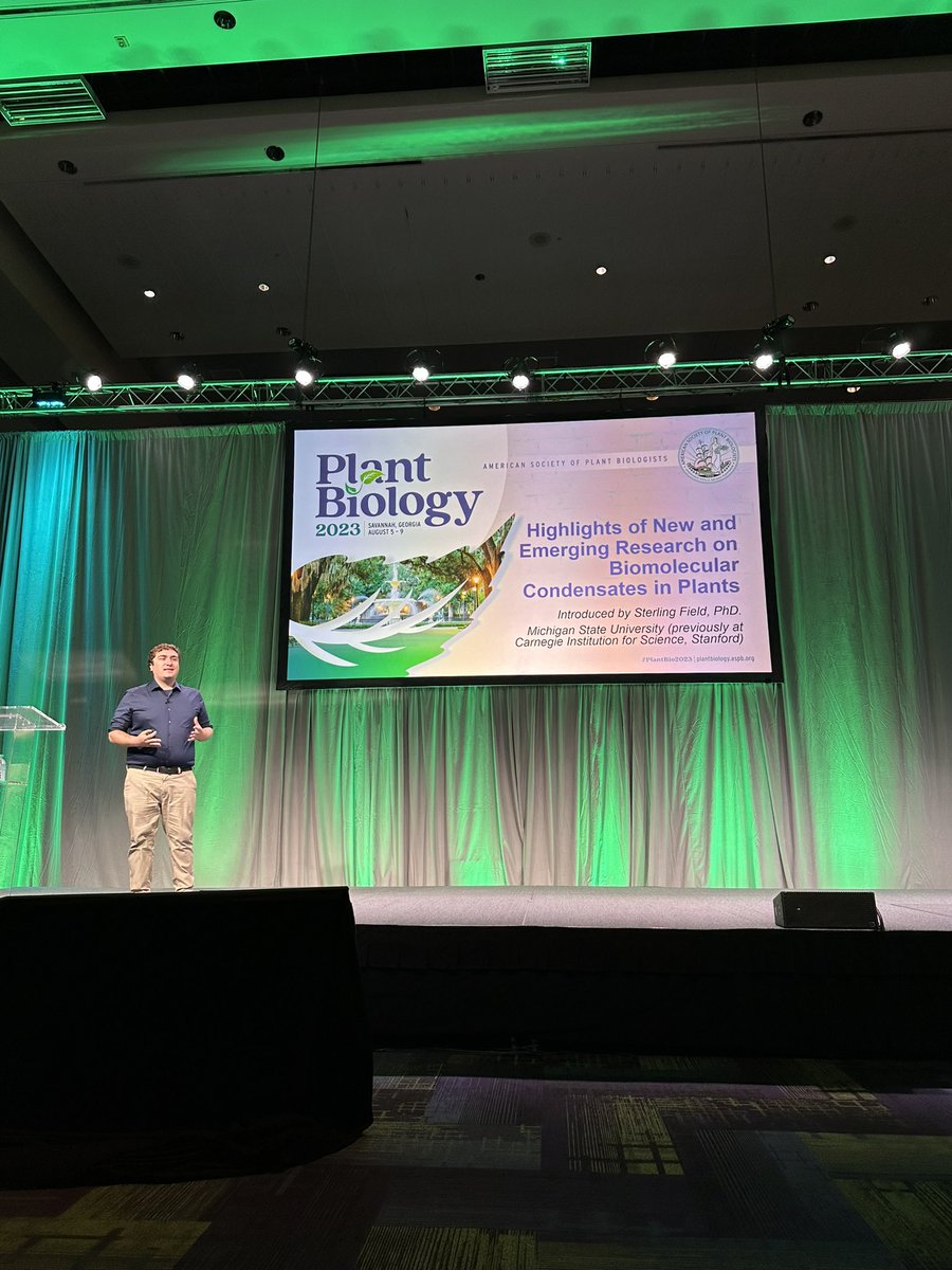 ASPB's tweet photo. .@ASPB Plenary: Highlights of New and Emerging Research on Biomolecular Condensates in Plants happening now! https://t.co/cAAmRiSumn