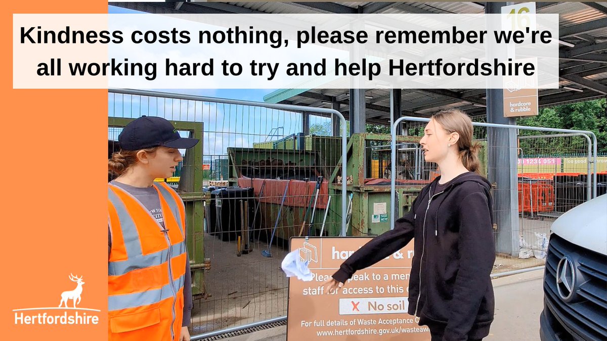 Herts_Highways's tweet photo. Kindness costs nothing, please remember that we’re all working hard to try and help Hertfordshire and its residents. #RespectOurWorkforce, there’s #NoExcuseForAbuse. Read more here: https://t.co/54XfSPEcRs https://t.co/Ob8AhPyYPL