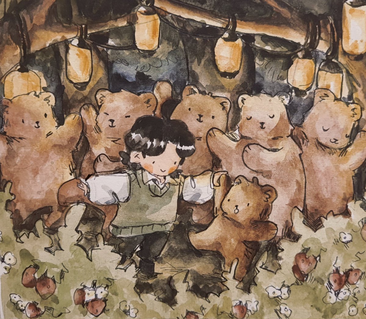 namseokgay's tweet photo. taehyung at the forest bear dance party https://t.co/8OteJawTgY
