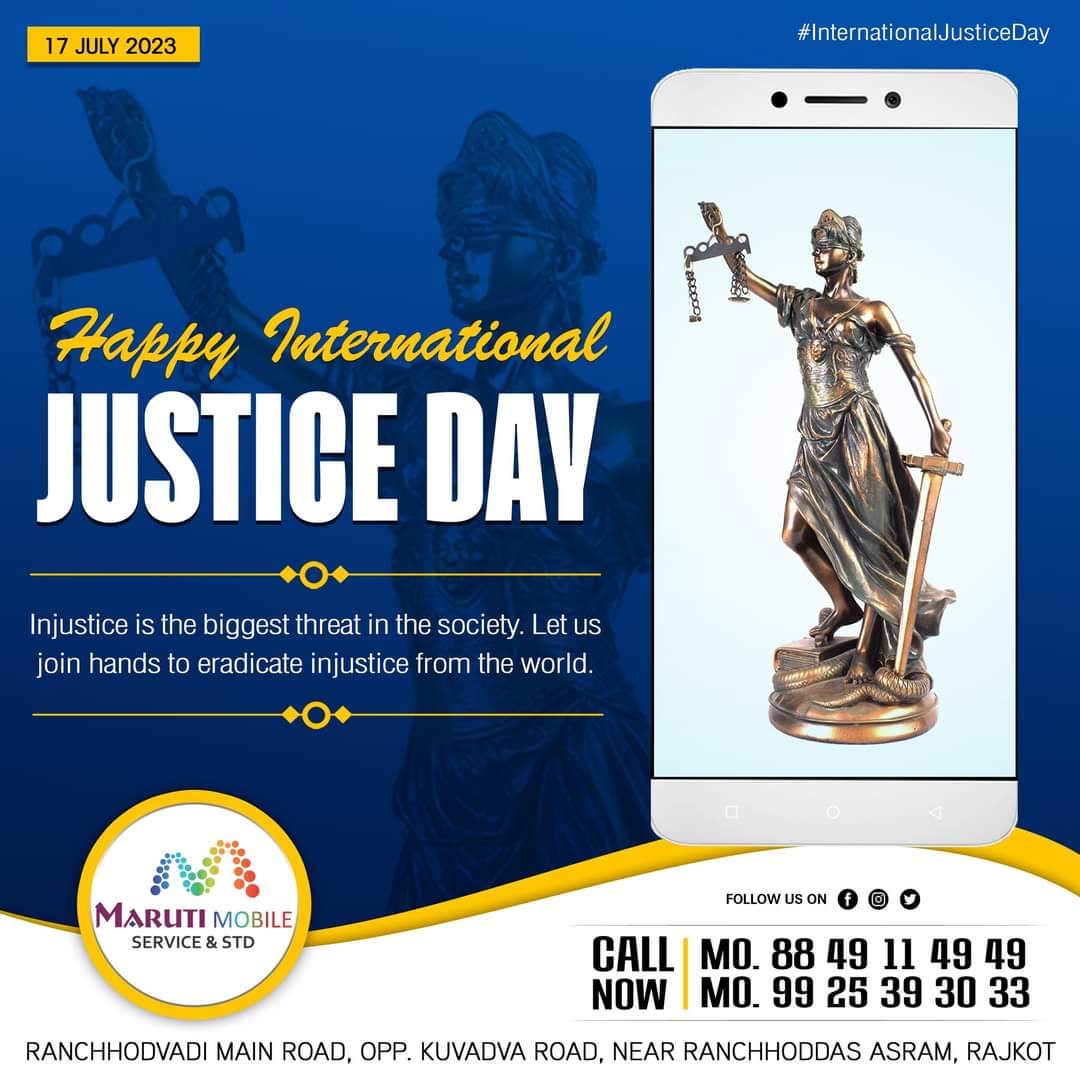 Happy International Justice Day !! ⚖️

Injustice is the biggest threat in the society. Let us join hands to eradicate injustice from the world.
.
.
.

#InternationalJusticeDay #WorldDayForInternationalJustice #JusticeMatters #MoreJustWorld #GlobalJustice #JusticeHasN