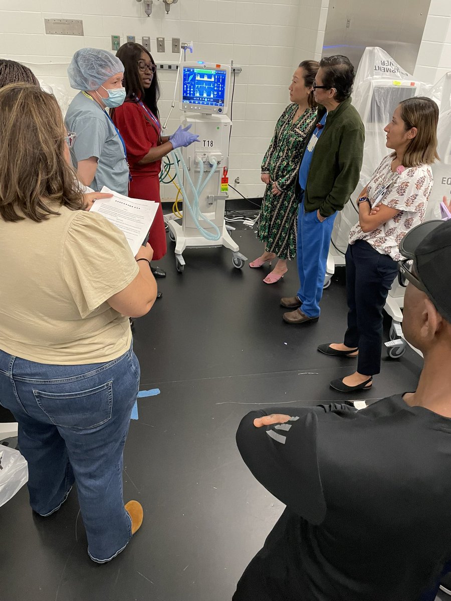 Teamwork and collaboration is essential in healthcare. The respiratory team is providing a detailed in service to the ICU RNs on ventilator settings and management. #elevatingthenursingprofession #joinourteam #proudDON