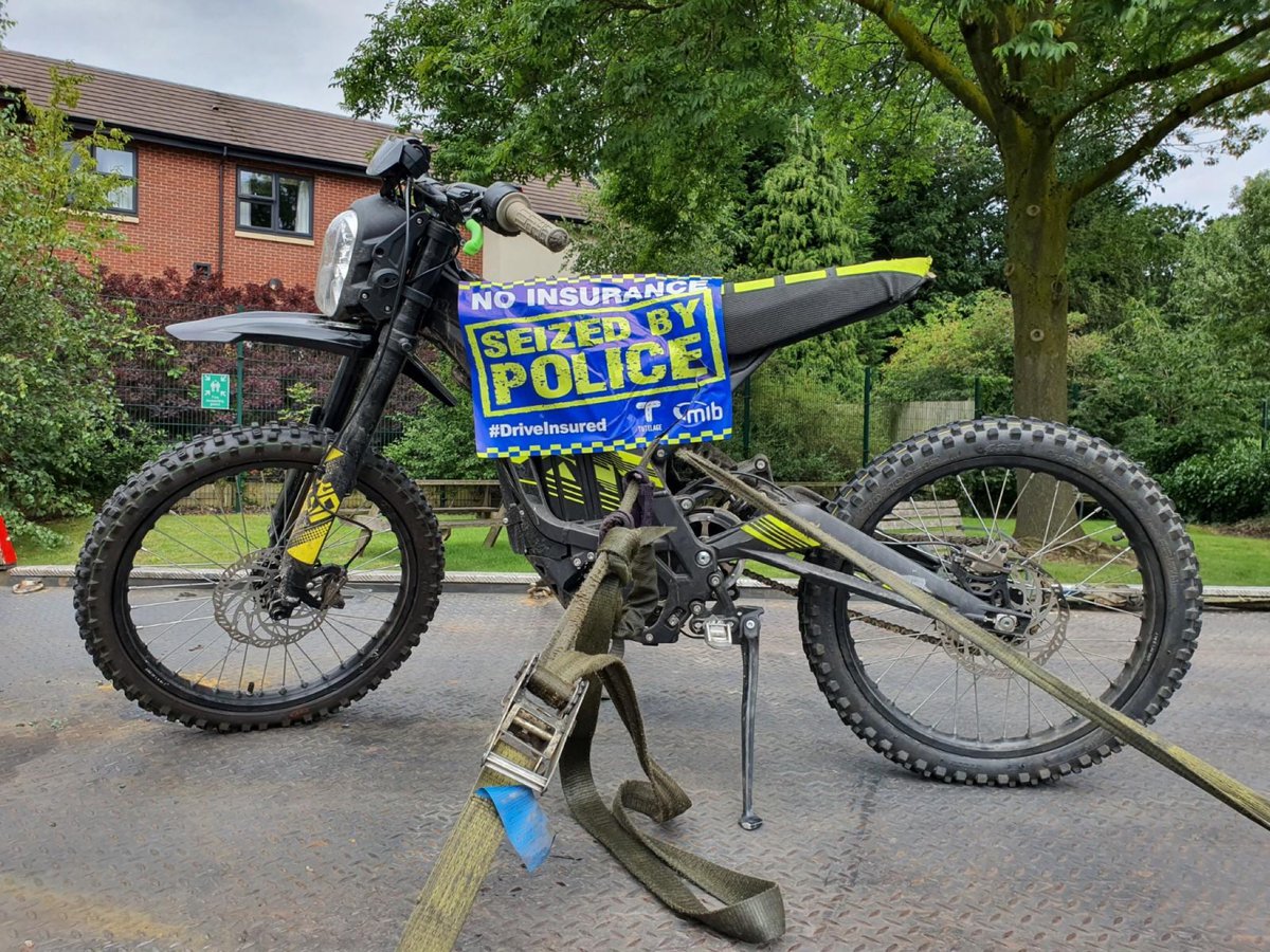 Following reports from members of the public , today officers have seized a SUR-RON E-bike from Sankeys Corner Burntwood. Rider will also be dealt with for no licence and no insurance.