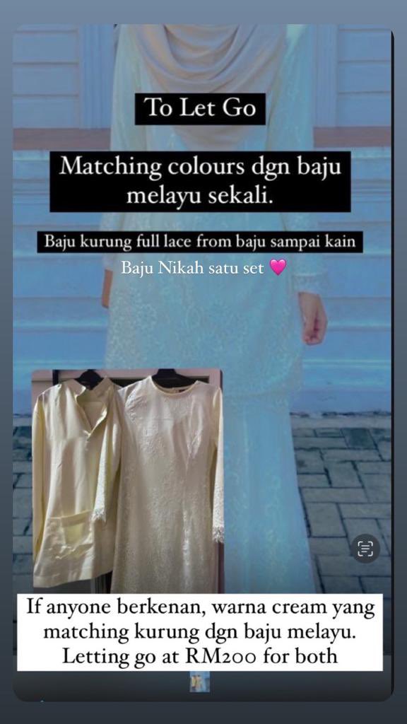 _ameerasyakira's tweet photo. Hi ada future pengantin yang belum ada baju nikah ? Meera nak letgo one set RM 200 🫶🏻 https://t.co/By86y0pucD