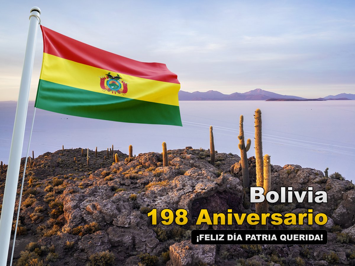 BoInteligente's tweet photo. 🇧🇴🎉🥂| Feliz 198 Aniversario #Bolivia patria querida. https://t.co/ryiYY7aCiC
