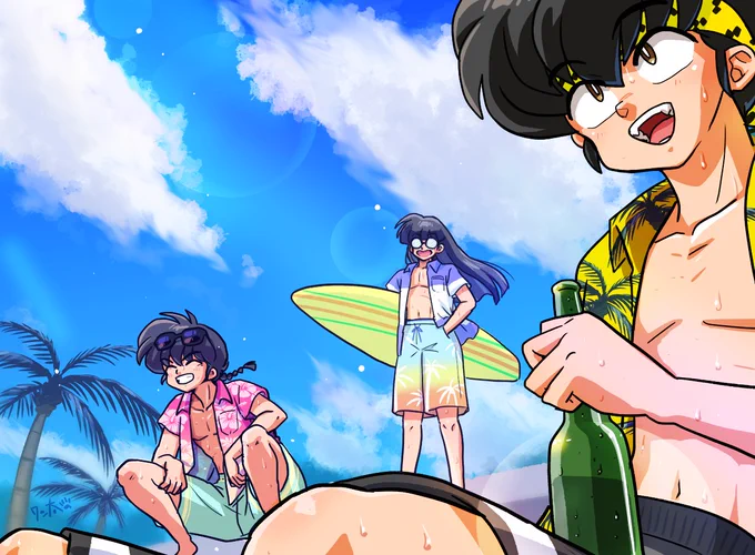 浴び太陽波音に抱かれ手と手重ね夏にRide on 
