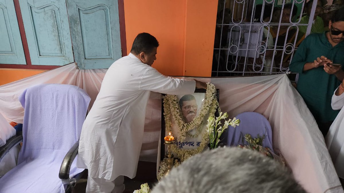 SuvenduWB's tweet photo. Today I attended a Memorial Gathering at Dhupguri; Jalpaiguri district, held to mourn the untimely & sad demise of my colleague and fellow MLA from Dhupguri; Shri Bishnu Pada Ray, who passed away recently.
On behalf of the @BJP4Bengal Legislature Party, I expressed my condolences to his family, friends and the Karyakartas who attended the event.