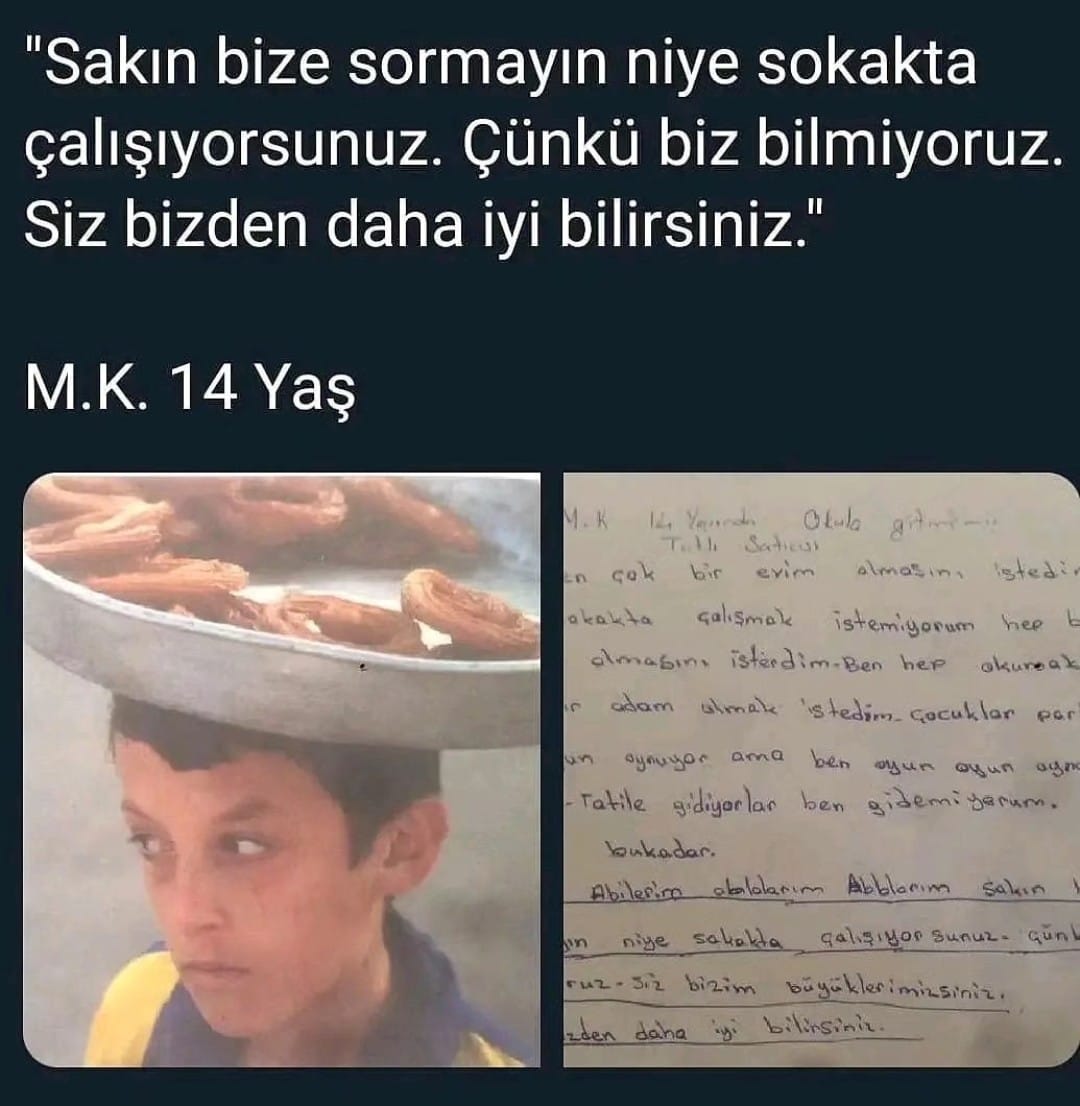 'Düşler ve sokak' adlı kitapta yayınlanmış çocuk mektupları