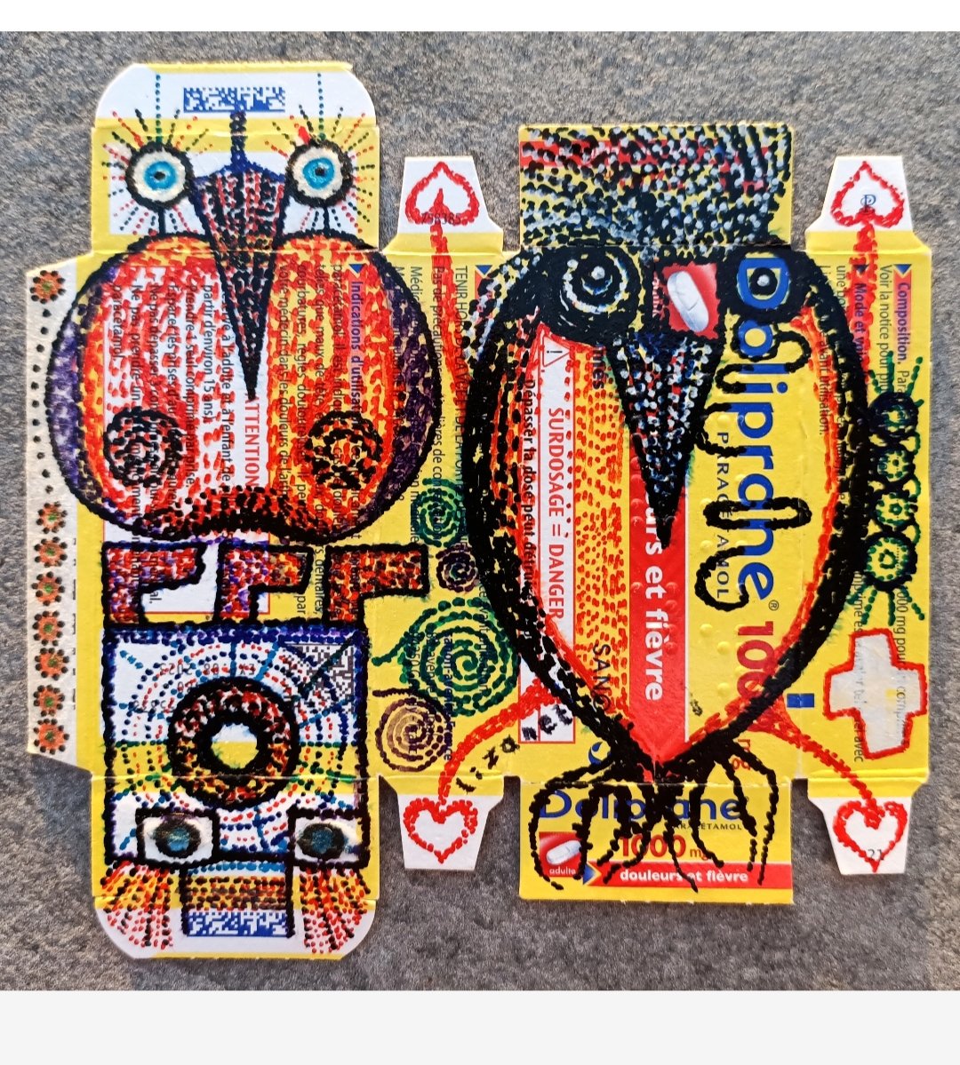LizanetG's tweet photo. amabiés NOUVEAUX DESSINS SUR EMBALLAGES DE MÉDICAMENTS Bestiaire dénaturé® #bestiaire #lizanetgilles #dessin #outsiderdrawing #naiveart RIGHTS RESERVED #dessins #outsiderart #rawart #artbrut #folkart #selftaughtart #rawartists #rawvision #drawings #drawing #artsingulier #amabie https://t.co/EJrgdTguEH
