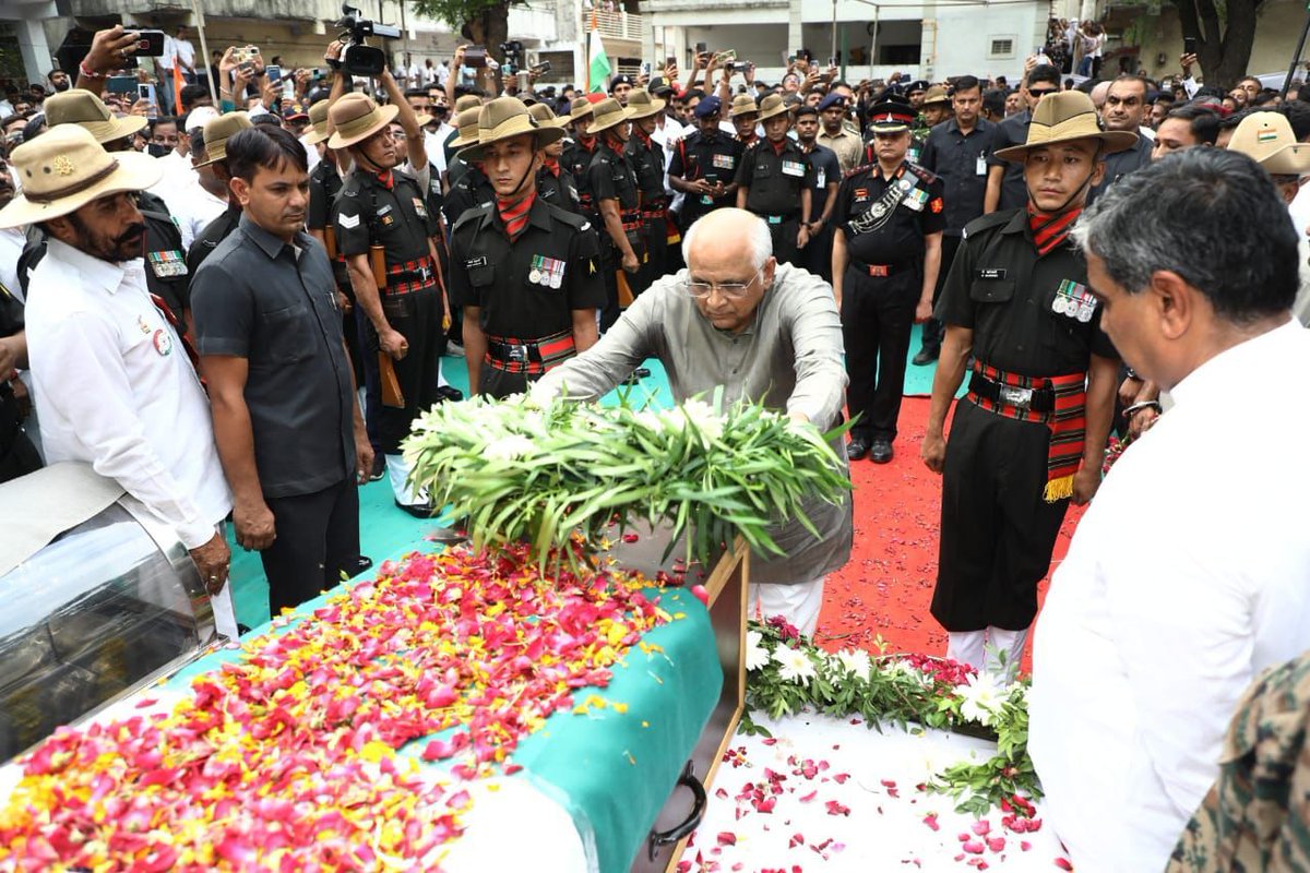 Gujarat CM pays respect to martyr Indian Army jawan Mahipalsinh Vala in Ahmedabad