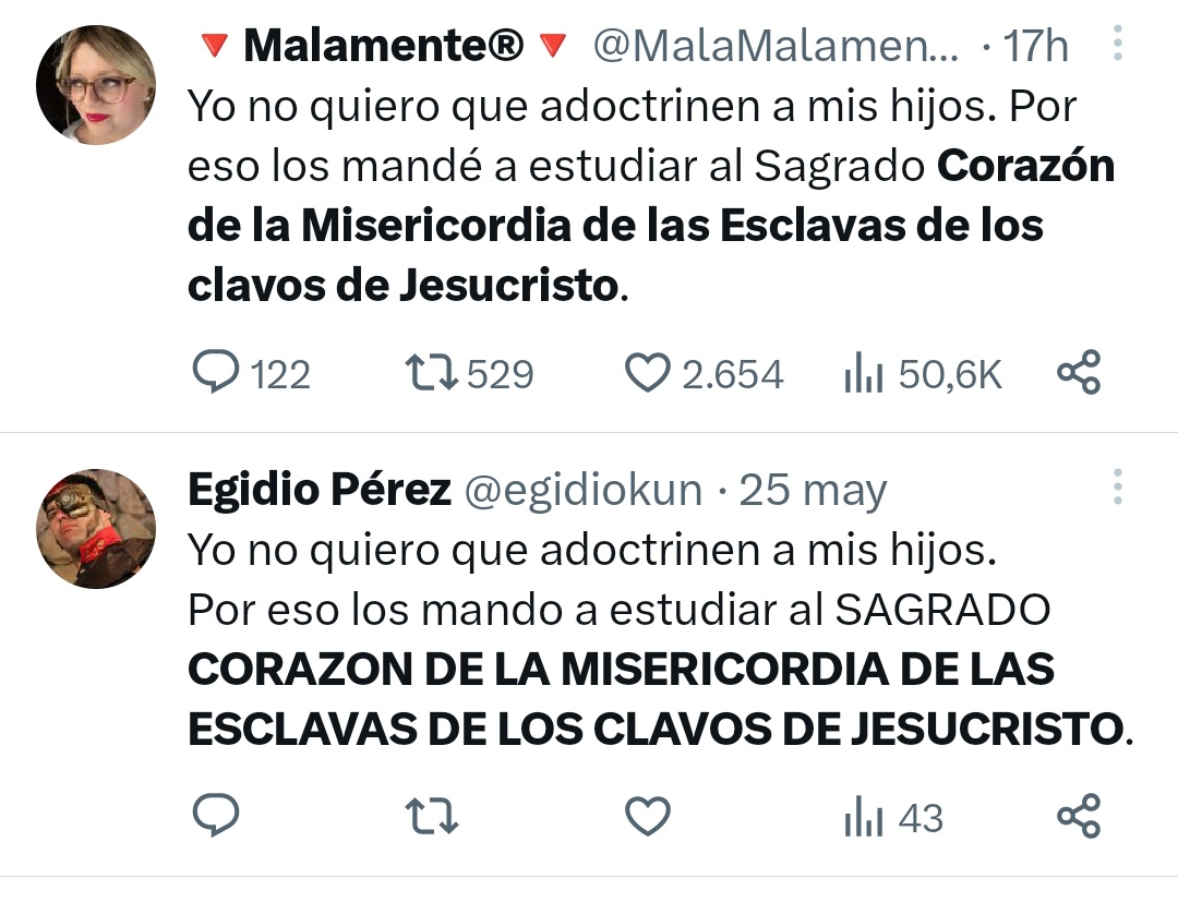 Haz tú la prueba, pilla un tweet random busca parte del texto que pueda ser única y te aparecerá el original. Creatividad lo llaman.