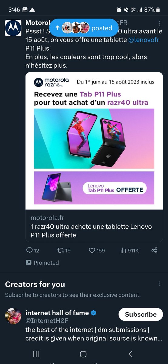 In the last 24 hours Twitter has become utterly convinced I am French, and/or live in France. Either that or French ads are the next in line after blocking all the English/Swedish ones...