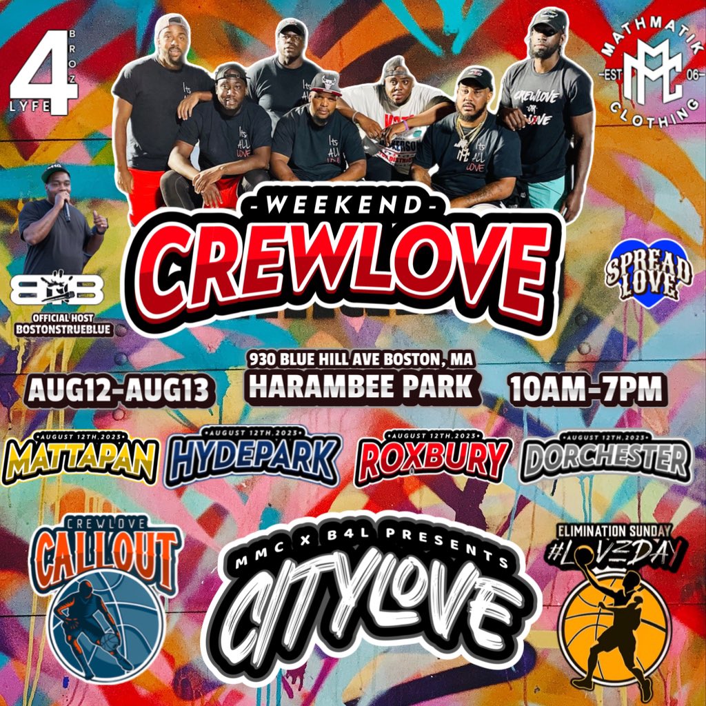 MathMatikClothn's tweet photo. 6 Days…. We getting active! 

#CiTYLOVE…

#CREWLOVEWEEKEND
#MATTAPANvsHYDEPARK
#ROXBURYvsDORCHESTER
#MMC #B4L #CREWLOVE 
#SPREADLOVE https://t.co/RX59VYvMrY