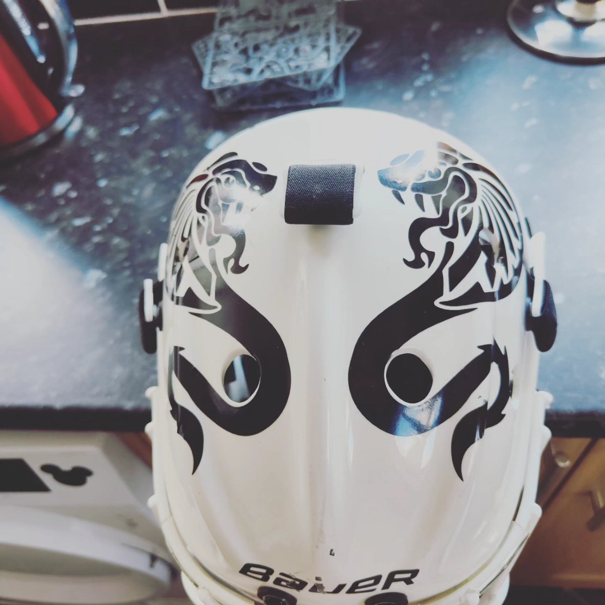 The vinyls

Corbas 💜🖤 
Rick (Rick and Morty) face hugger 
Pistons 💙

#stickers #freshlook #ivehockeyhelmet