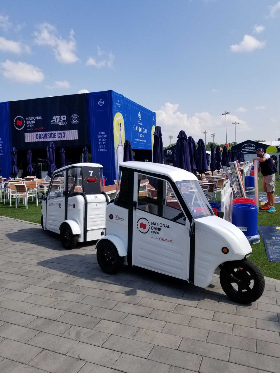 SaritMobility's tweet photo. After 2 weeks on our cross-continental tour, SARIT is back in the #toronto area. We are now ready to support staff at the @NBOtoronto during the @tenniscanada open at @YorkUniversity. #micromobility #SARITSelfies https://t.co/x2J4NP9oYe