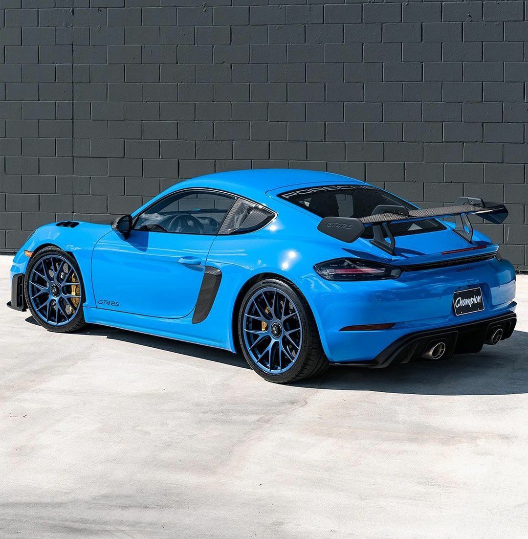 PorscheCIub's tweet photo. Shark Blue Cayman GT4 RS https://t.co/i5H9nBpWgo