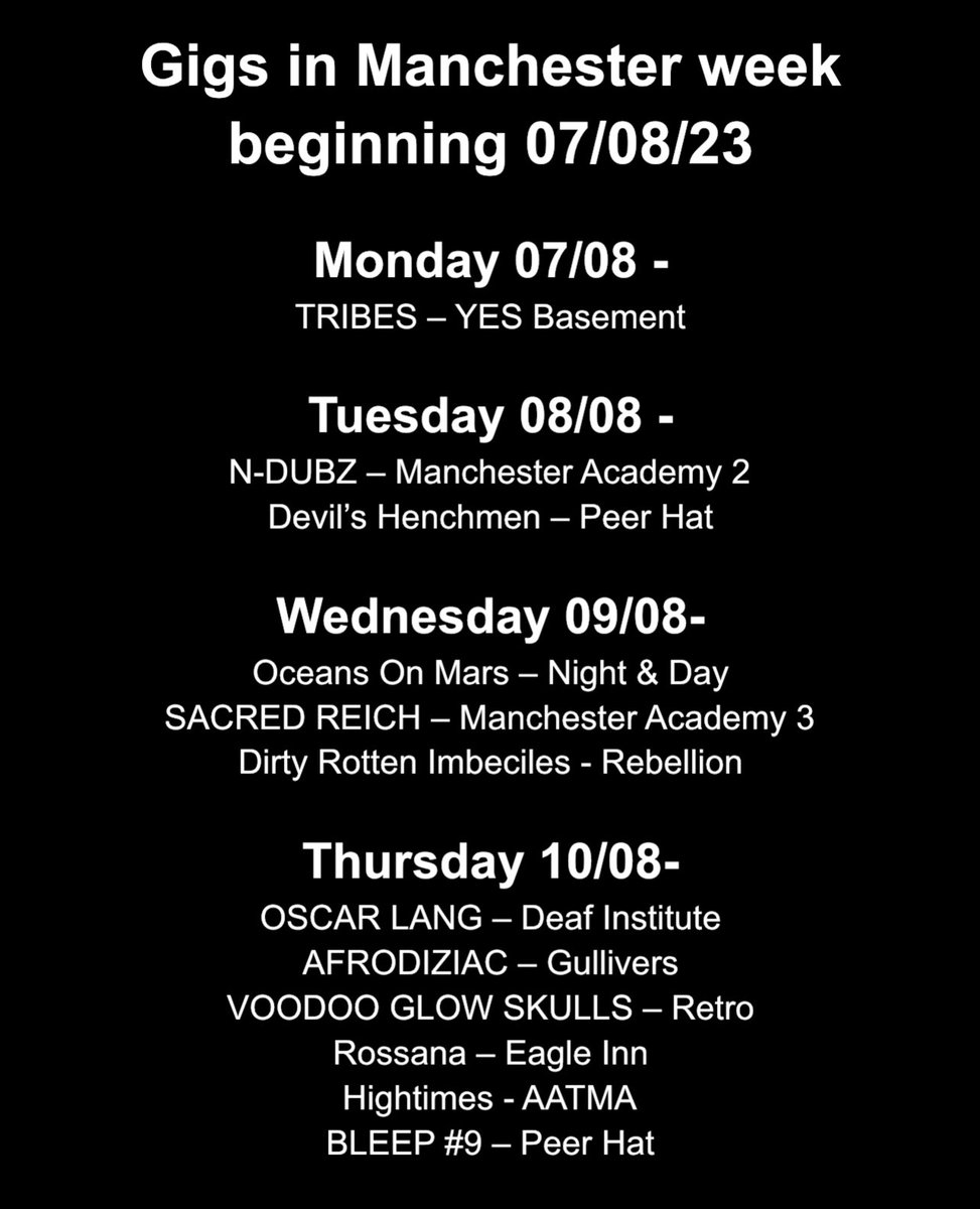 Manchester Gigs tweet media
